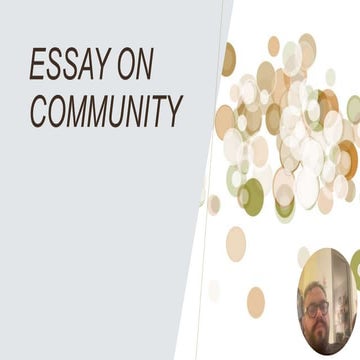 Presentation on the Community - Assignment | PPTX