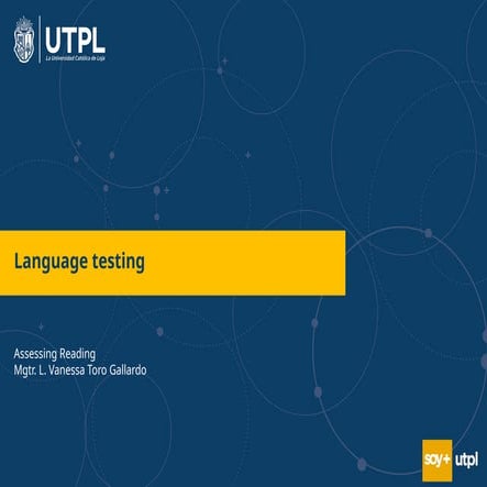 Presentation 4 Assessing Reading To Do Pptx