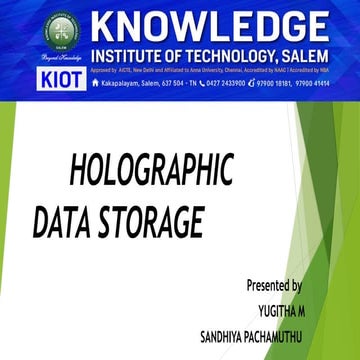 HOLOGRAPHIC DATA STORAGE AND ITS APPLICATIONS