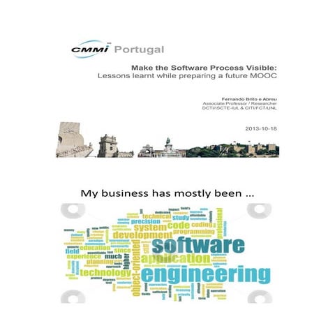 III Conferência CMMI Portugal, Presentation 4: Make the Software Process Visi...