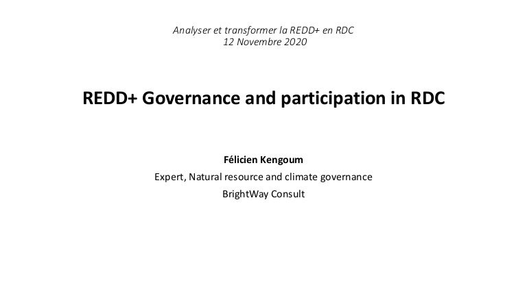 thumbnail of  REDD+ Governance and participation in RDC