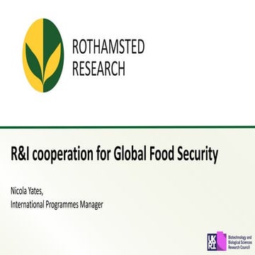 R&I cooperation for Global Food Security - Nicola Yates, Rothamsted Reseach
