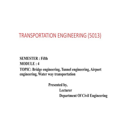 transportation engineering module 4th pptx