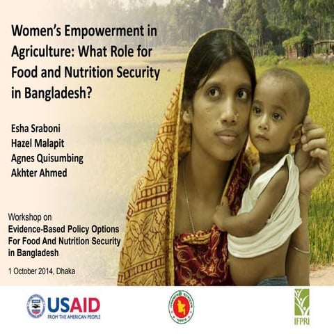 Women’s Empowerment in Agriculture: What Role for Food and Nutrition Security...