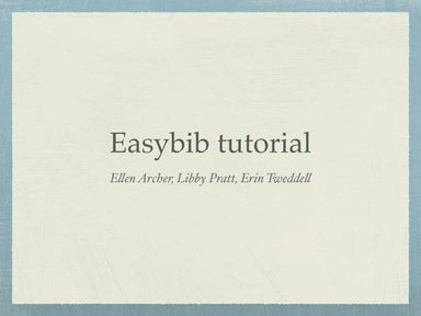 Easybib Tutorial 