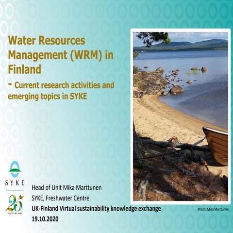 Water Resources Management in Finland - Mika Marttunen, Syke
