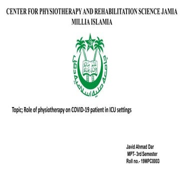 Role of physiotherapy on COVID-19 patient in ICU settings