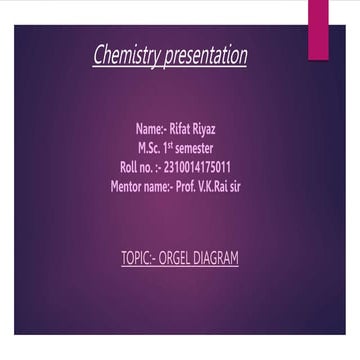 PowerPoint presentation on the topic ORGEL DIAGRAM