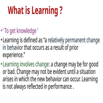 Organizational Behavior: Learning and its theories | PPT