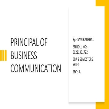 Presentation related to business communication