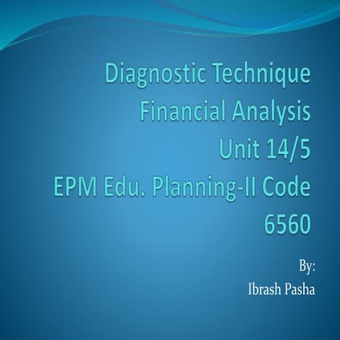 Presentation 6560 diagnostic technique unit 14