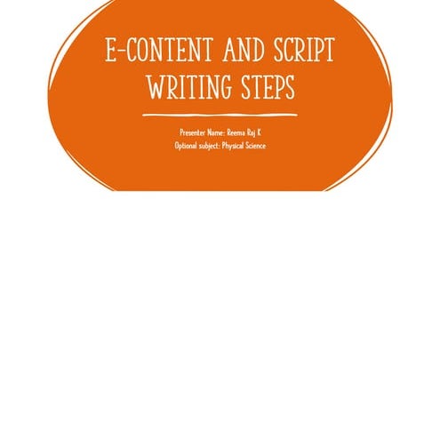 Technology E-content and Script Writing Steps | PDF