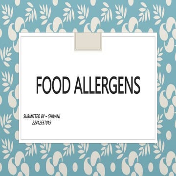 Food allergies and food intolerances ppt | PPTX