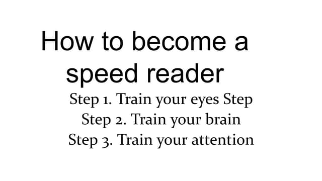 How To Become A Speed Reader Pdf How To Become A Speed Reader Pdf