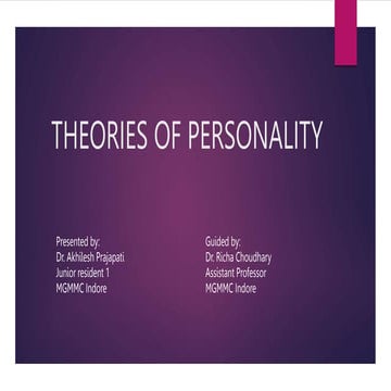 Theories of personality by Dr. Akhilesh Prajapati