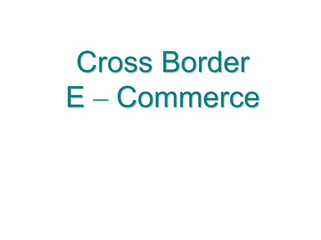 Presentation About E Commerce