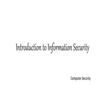 Introduction to information security