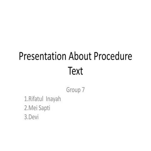 Procedure Text | PPT
