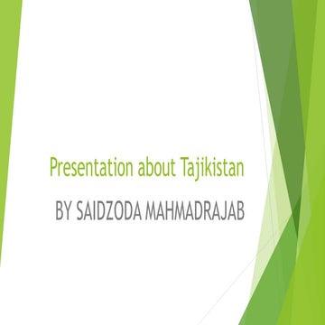 Presentation about tajikistan | PPT