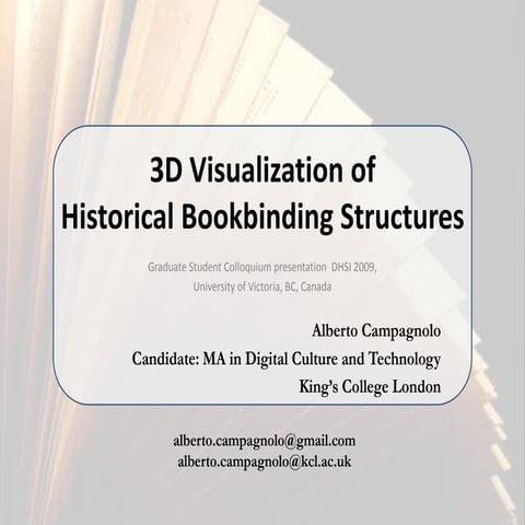 3D Visualization of Historical Bookbinding Structures | PPTX