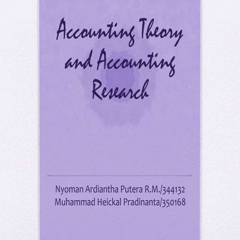 Accounting theory and accounting research