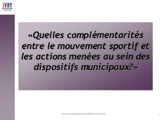 Présentation activités SASM