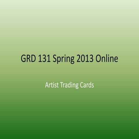 Artist Trading Cards: Principles and Elements of Design