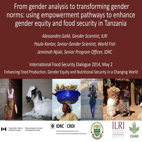 Gender: From gender analysis to transforming gender norms: using empowerment ...