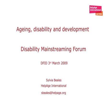 Presentation ageing and disability