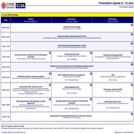Presentation agenda of three-day conference | PDF