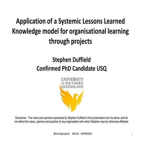 Presentation aipm 2015 - Hobart