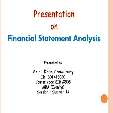 Finacial Statement Analysis