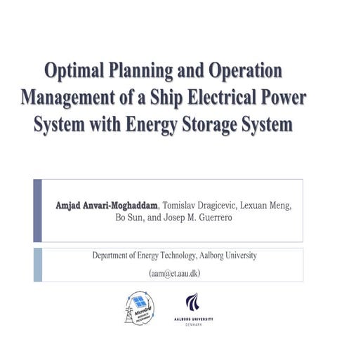 IECON Amjad Optimal planning and operatoin Management of a ship Electrical Po...