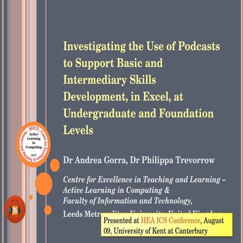 Presentation Andrea Gorra Hea ics conference 09