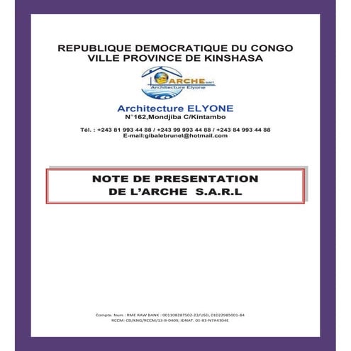 Presentation Arche Sarl Architecture Elyone