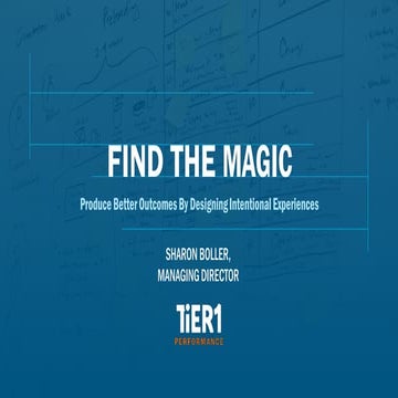 Finding the  Magic: Creating Produce Better Outcomes By Designing Intentional Learning Experiences