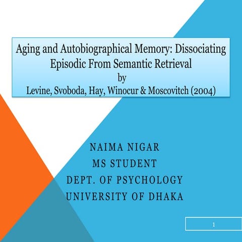 Presentation autobiographical memory