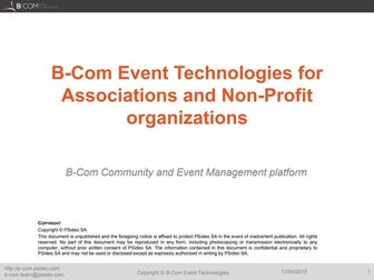 Presentation B-Com Event Technologies for associations and non-profit organiz...