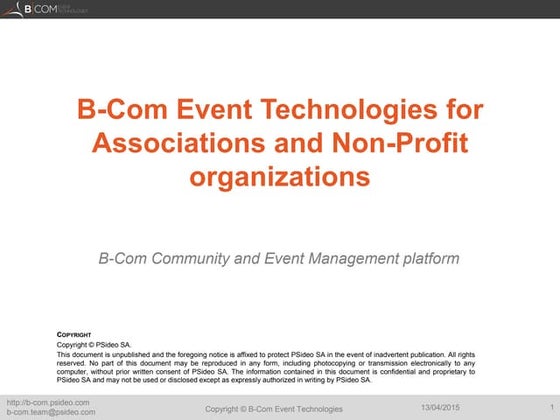 Presentation B-Com Event Technologies for associations and non-profit organiz...