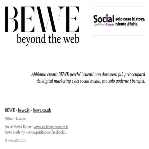 SocialCaseHistory forum 2012 | BEWE