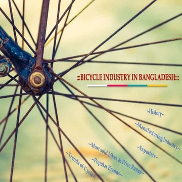 Presentation bicycle industry in bd