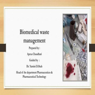 Biomedical Waste Management