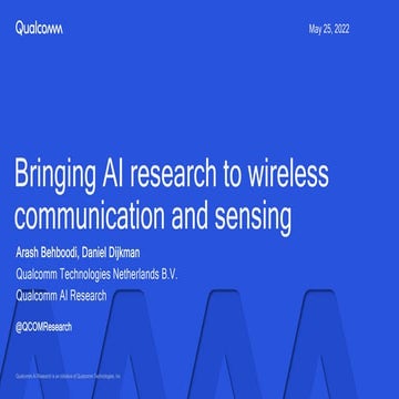 Bringing AI research to wireless communication and sensing