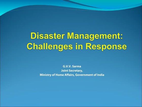 National policy on disaster management | PPT