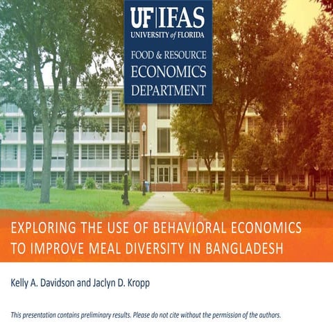 Exploring the Use of Behavioral Economics to Improve Meal Diversity in Bangladesh