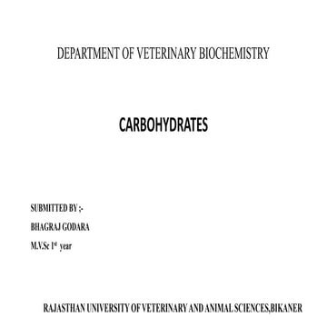 Biochemistry of Carbohydrates