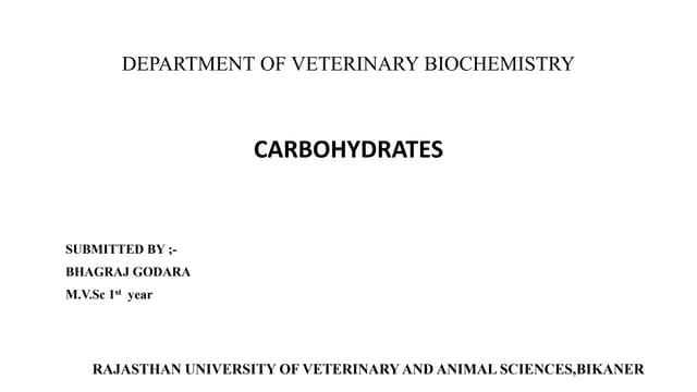Biochemistry of Carbohydrates