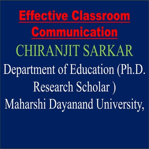 Presentation  classroom communication