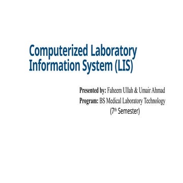 Laboratory information management system (LIMS) | PPTX