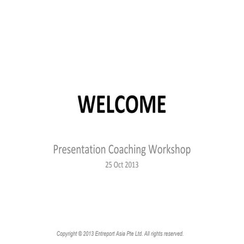 Presentation Coaching Workshop at Singapore Polytechnic